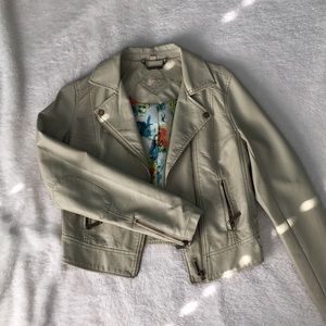 Tan faux leather jacket